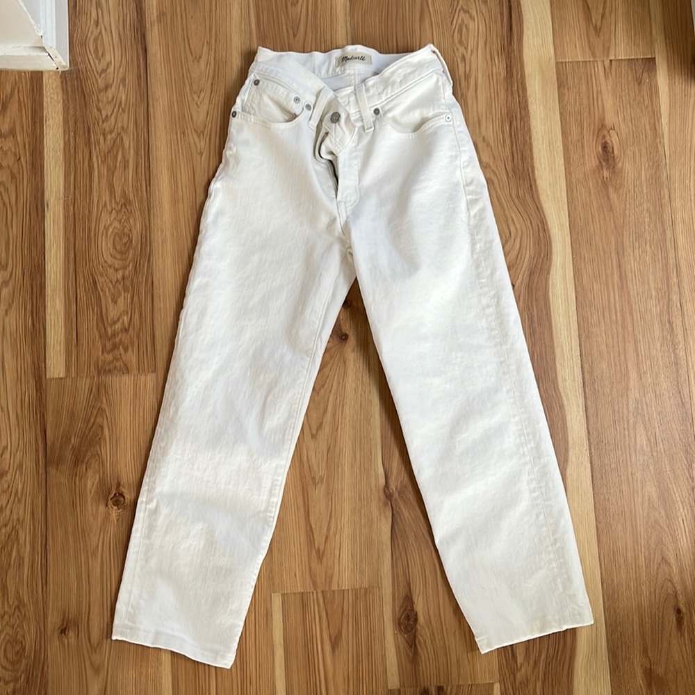 Madewell while pants straight waist 25, shorten